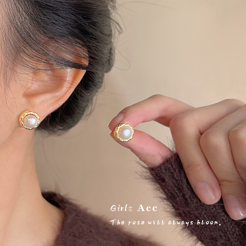 Korean style Round Pearl Ball Earring